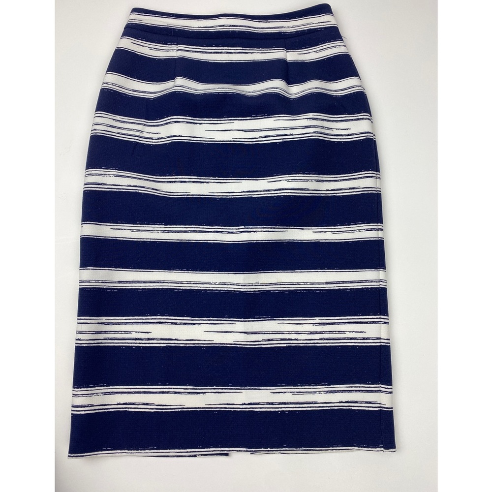 Zara Basic Collection Navy Blue White Striped Pen… - image 1